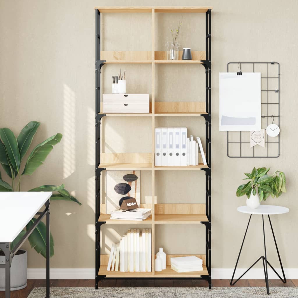 Bookshelf 78.5x33x188.5 cm Engineered Wood Sonoma oak