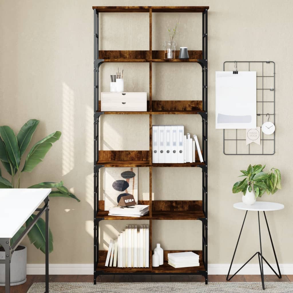 Bookshelf 78.5x33x188.5 cm Engineered Wood Smoked oak