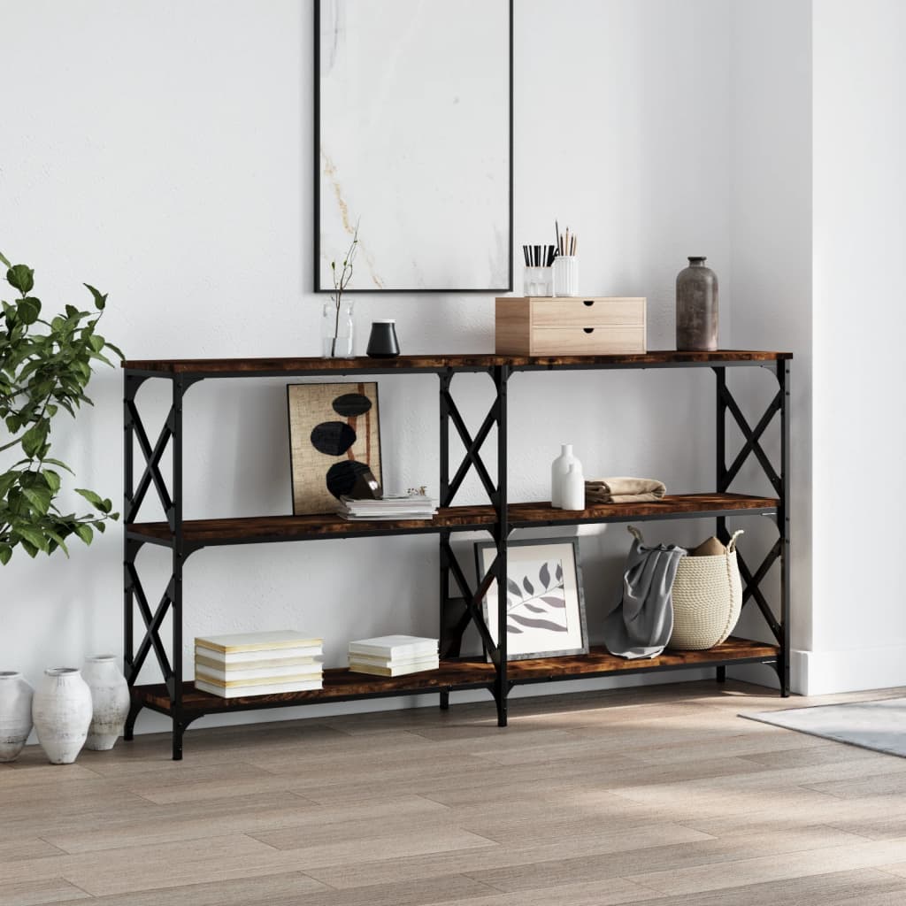 Console Table 200x28x80,5 cm Engineered Wood Smoked oak 156 cm