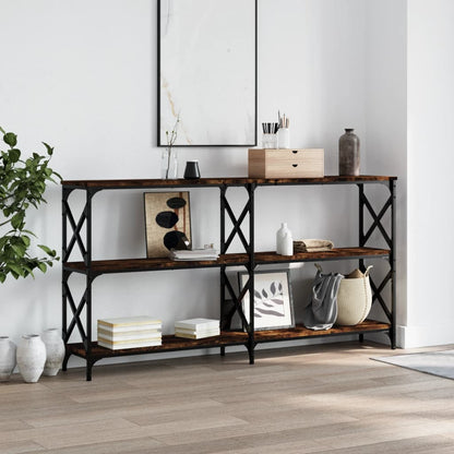 Console Table 200x28x80,5 cm Engineered Wood Smoked oak 156 cm