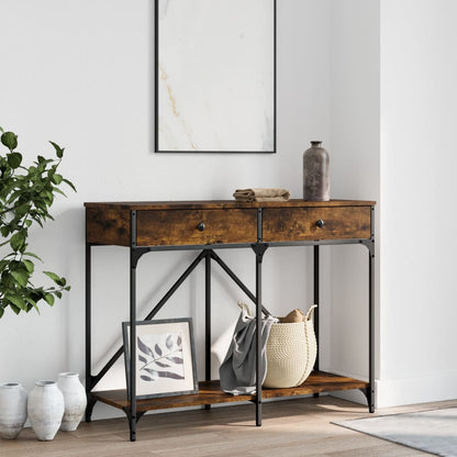 Console Table 100x39x78,5 cm Engineered Wood Smoked oak