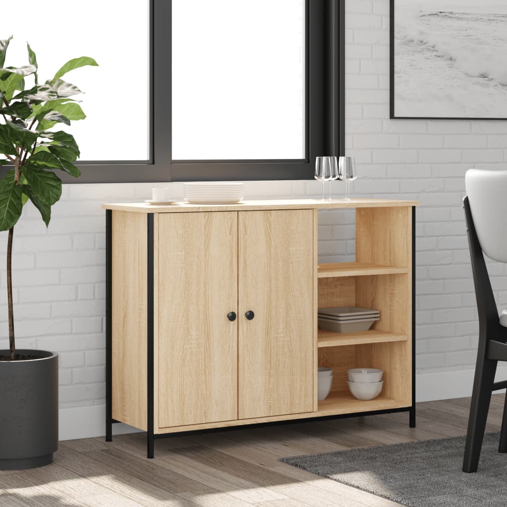 Sideboard 100x33x75 cm Engineered Wood Sonoma oak