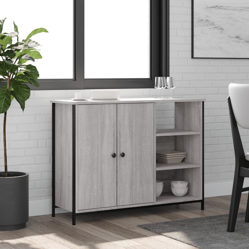 Sideboard 100x33x75 cm Engineered Wood Grey sonoma