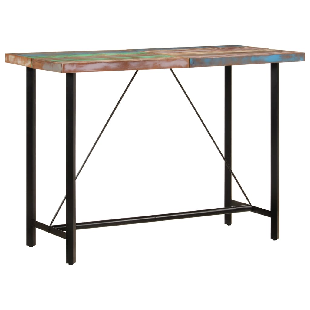 Bar Table Solid Reclaimed Wood Multicolour 150 cm 70 cm