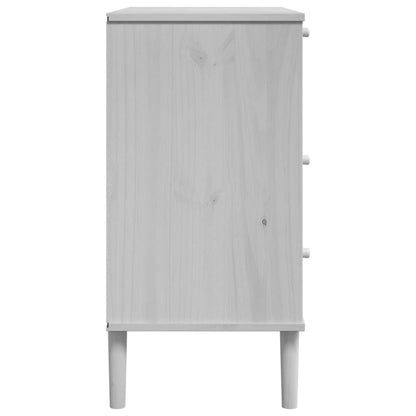 Drawer Cabinet "SENJA" Rattan Look 80x40x80 cm White