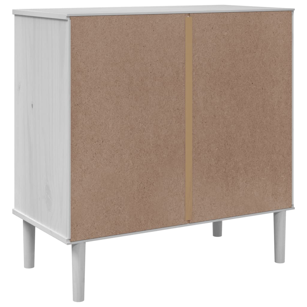 Drawer Cabinet "SENJA" Rattan Look 80x40x80 cm White