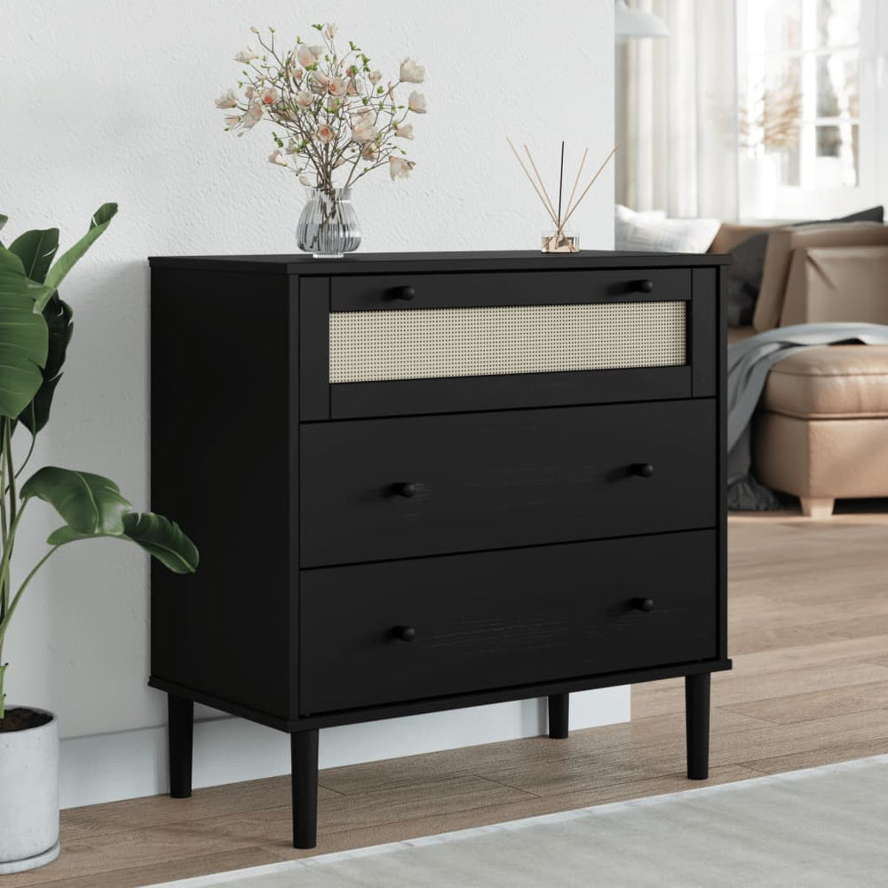 vidaXL Drawer Cabinet "SENJA" Rattan Look 80x40x80 cm