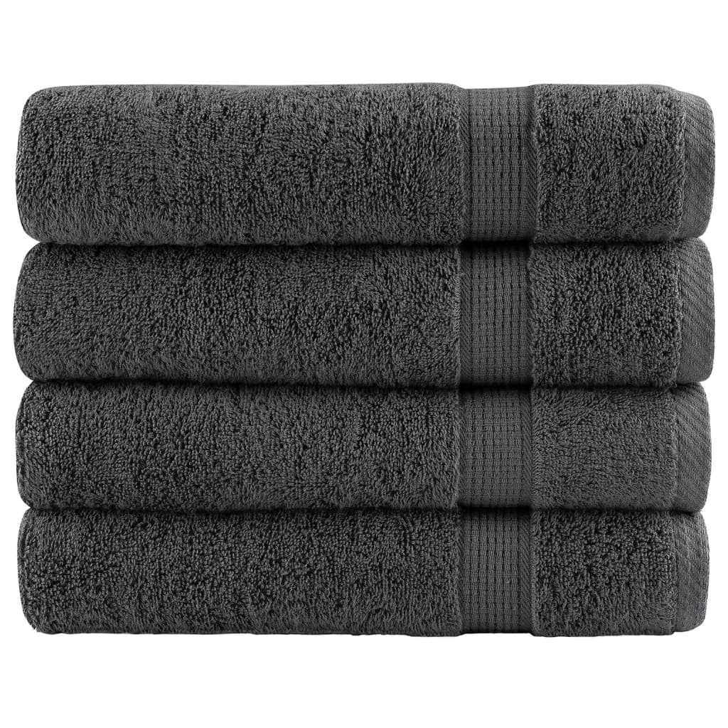 Premium Bath Towels "SOLUND" 100x150 cm 600 gsm 4 pcs Anthracite