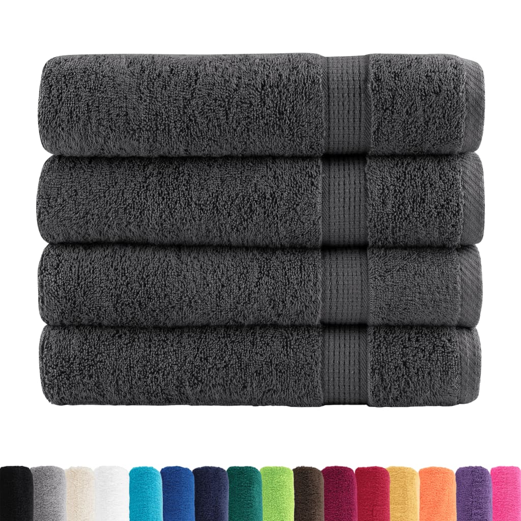 Premium Bath Towels "SOLUND" 100x150 cm 600 gsm 4 pcs Anthracite