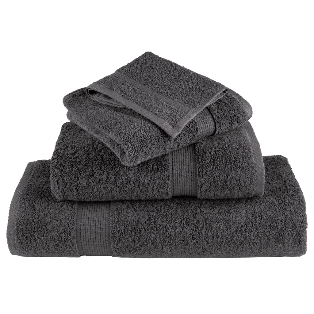 Premium Bath Towels "SOLUND" 100x150 cm 600 gsm 4 pcs Anthracite