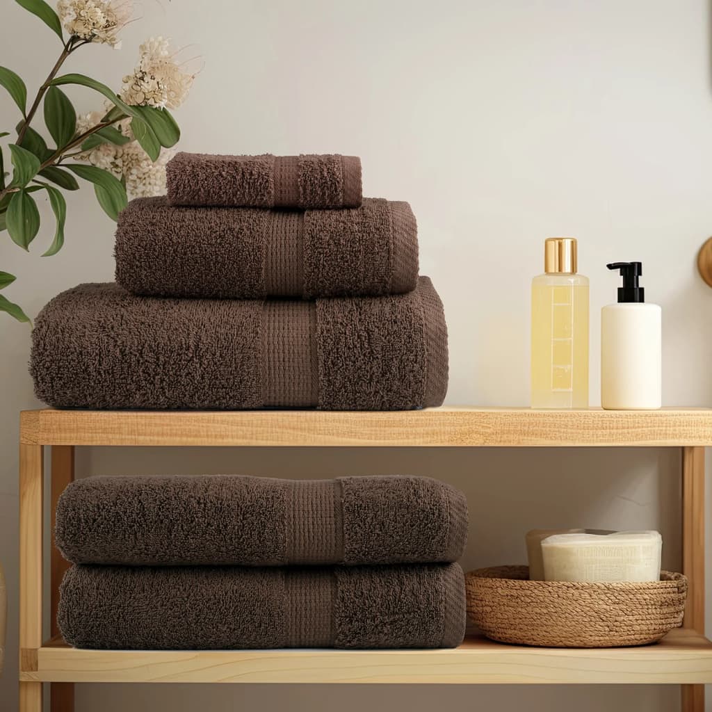 Premium Bath Towels "SOLUND" 100x150 cm 600 gsm 4 pcs Brown