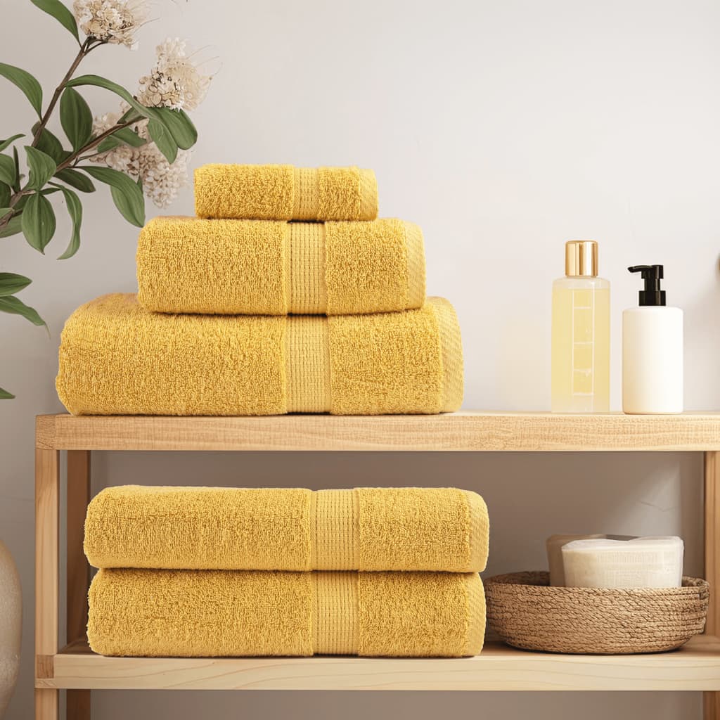 Premium Shower Towels SOLUND 70x140 cm 600 gsm 10 pcs Gold