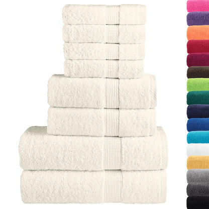 8 Piece Premium Towel Set SOLUND 600 gsm Cream