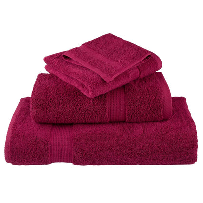 6 Piece Premium Towel Set SOLUND 600 gsm Bordeaux