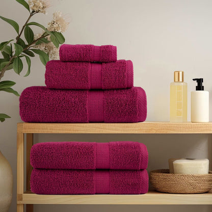 12 Piece Premium Towel Set SOLUND 600 gsm Bordeaux