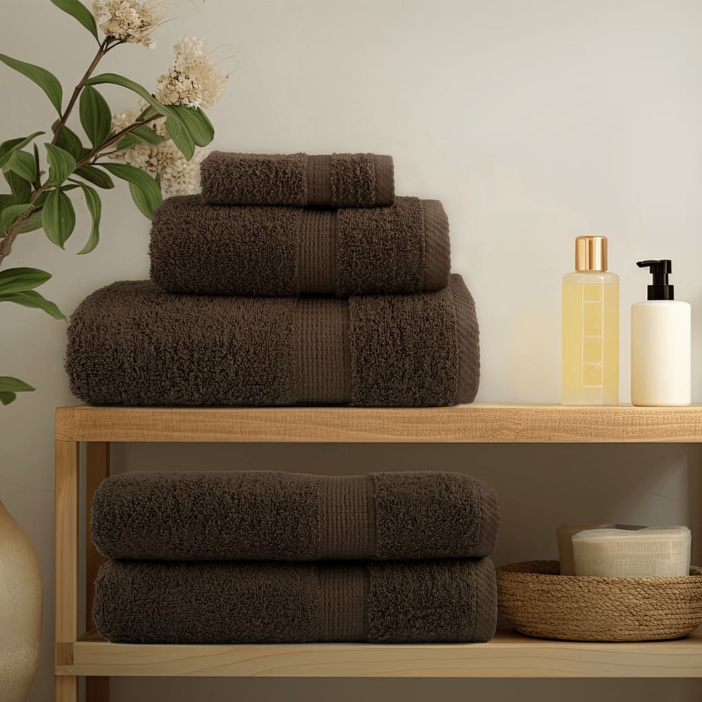 12 Piece Premium Towel Set SOLUND 600 gsm Brown