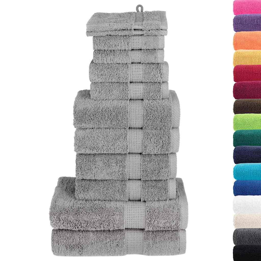 12 Piece Premium Towel Set SOLUND 600 gsm Grey