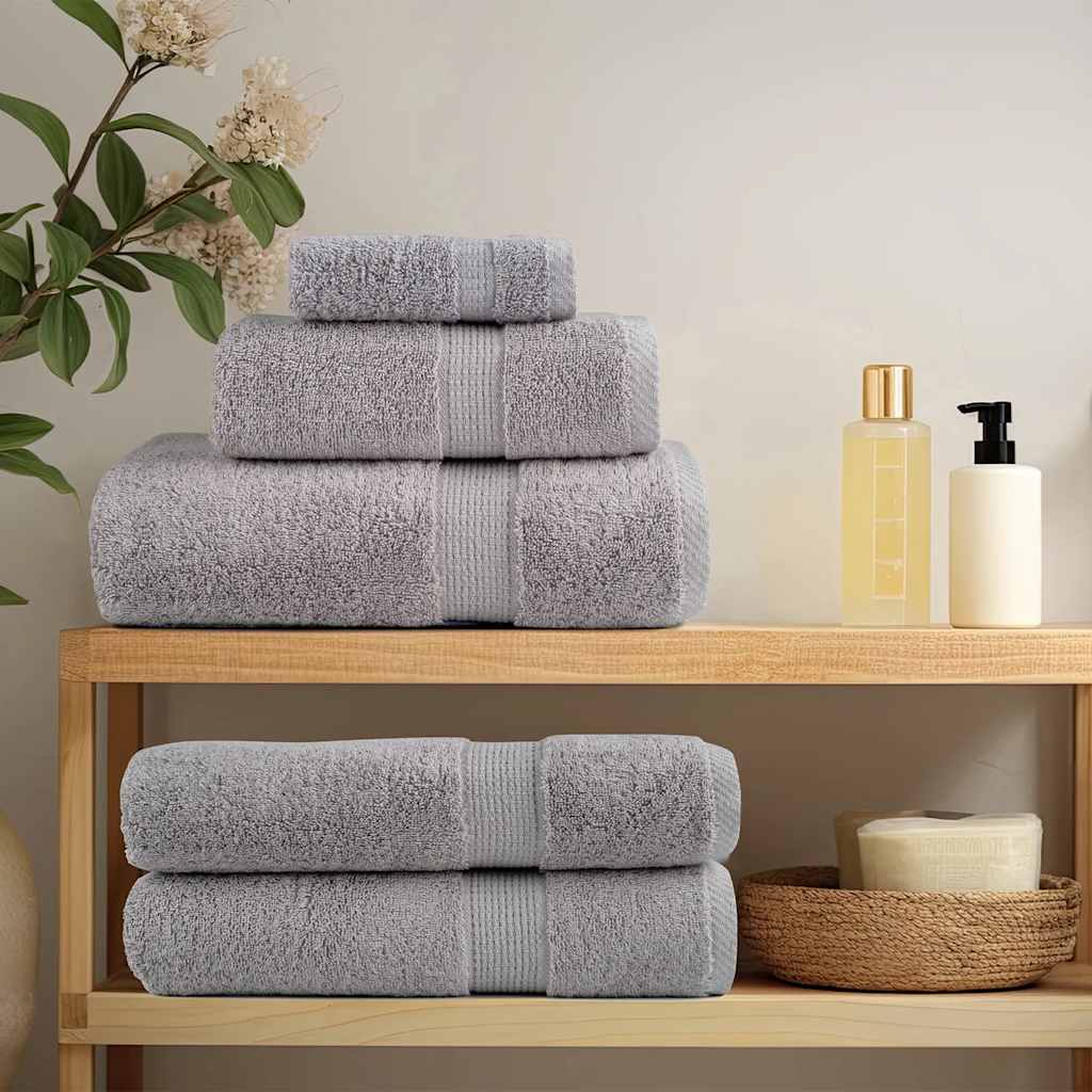 12 Piece Premium Towel Set SOLUND 600 gsm Grey