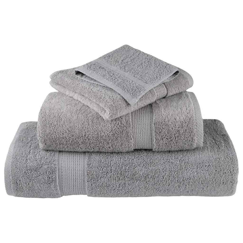 12 Piece Premium Towel Set SOLUND 600 gsm Grey