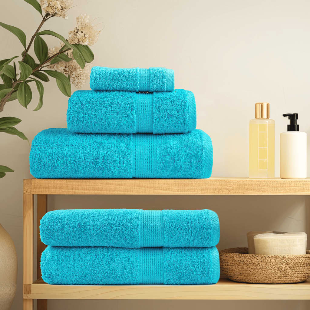12 Piece Premium Towel Set SOLUND 600 gsm Turquoise
