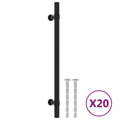 Cabinet Handles Stainless Steel 20 pcs Black 192 mm