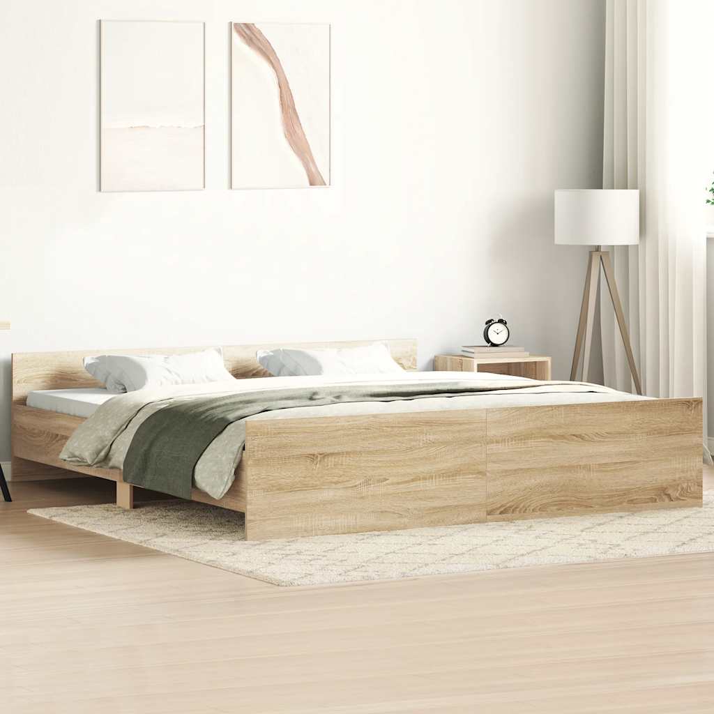 Bed Frame without Mattress 160x200 cm Sonoma oak