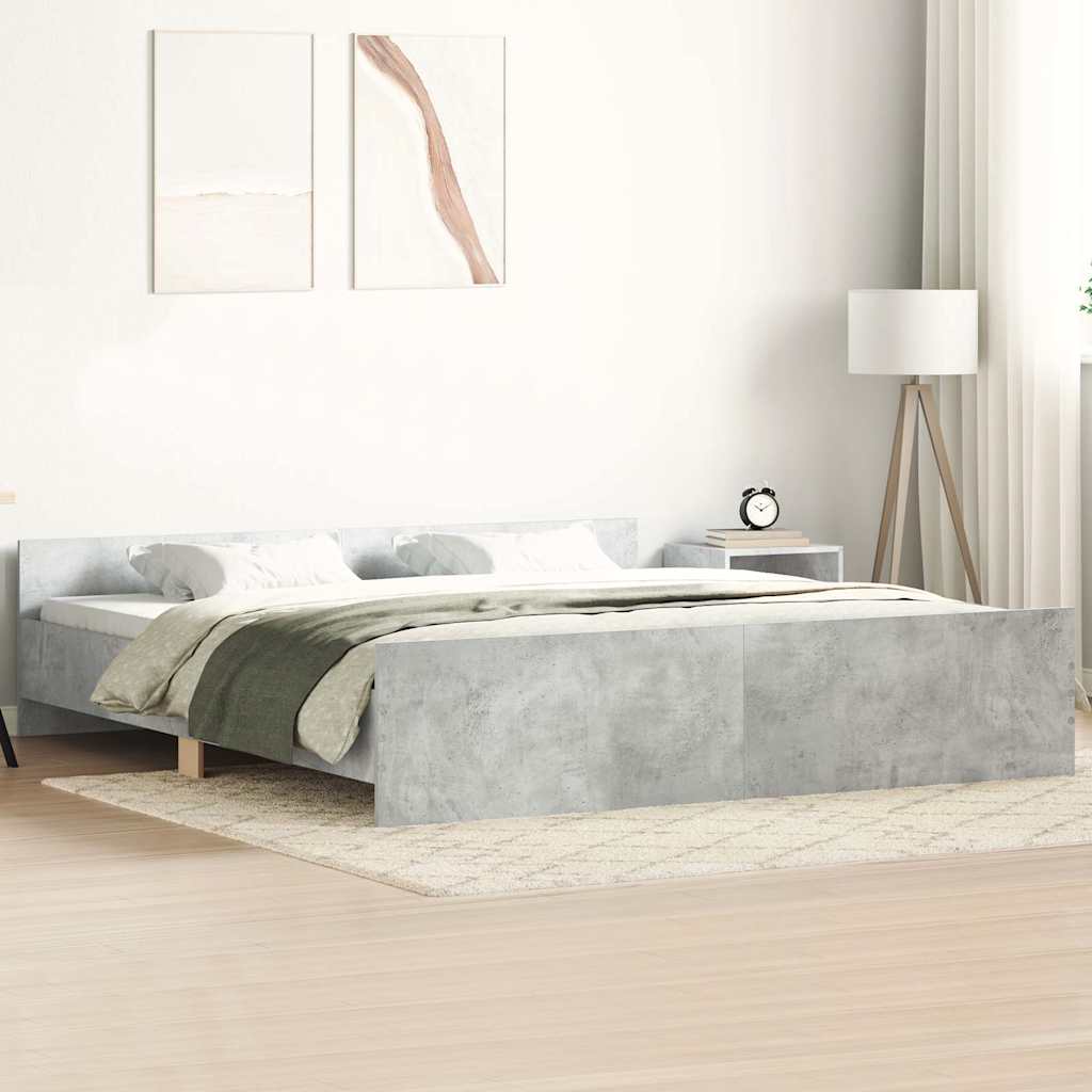 Bed Frame without Mattress 180x200 cm Concrete grey