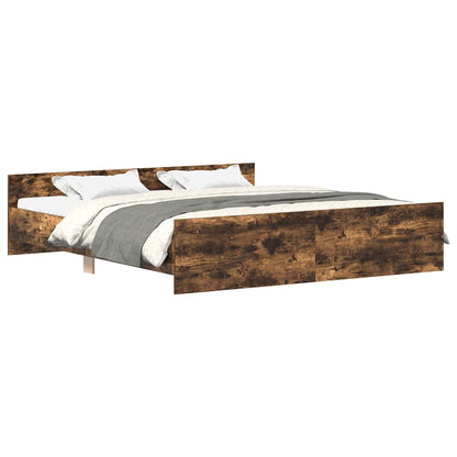 Bed Frame without Mattress 180x200 cm Smoked oak