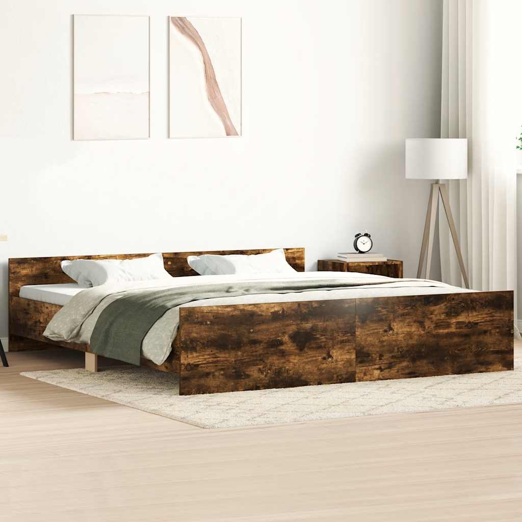 Bed Frame without Mattress 180x200 cm Smoked oak