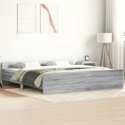 Bed Frame without Mattress 180x200 cm Grey sonoma