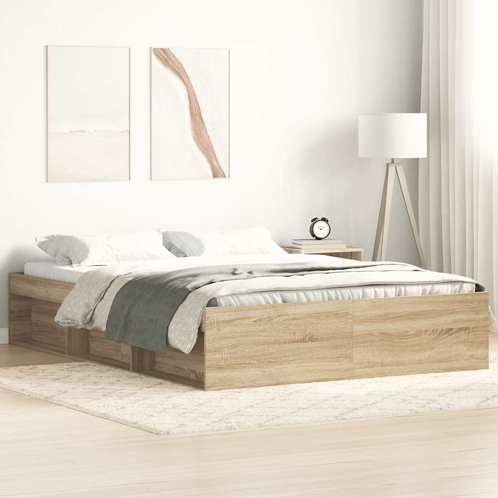 Bed Frame without Mattress 150x200 cm King Size Sonoma oak