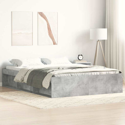 Bed Frame without Mattress 150x200 cm King Size Concrete grey