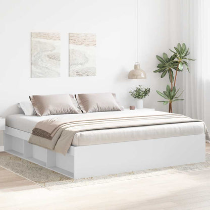 Bed Frame without Mattress 200x200 cm White