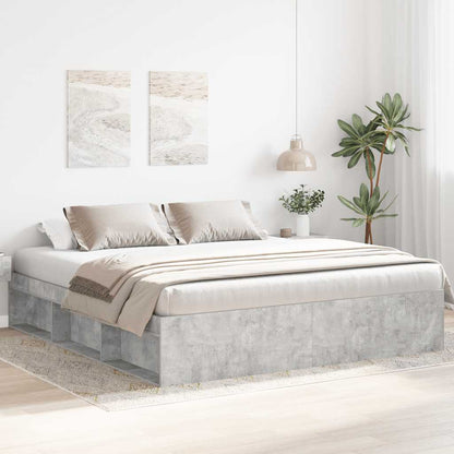Bed Frame without Mattress 200x200 cm Concrete grey