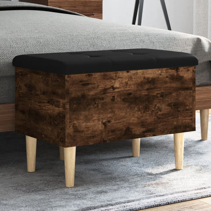 Storage Bench with Cushion Smoked oak 62 x 42 x 46 cm
