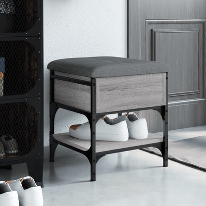 Shoe Bench Engineered Wood Grey sonoma 42 x 42 x 45 cm