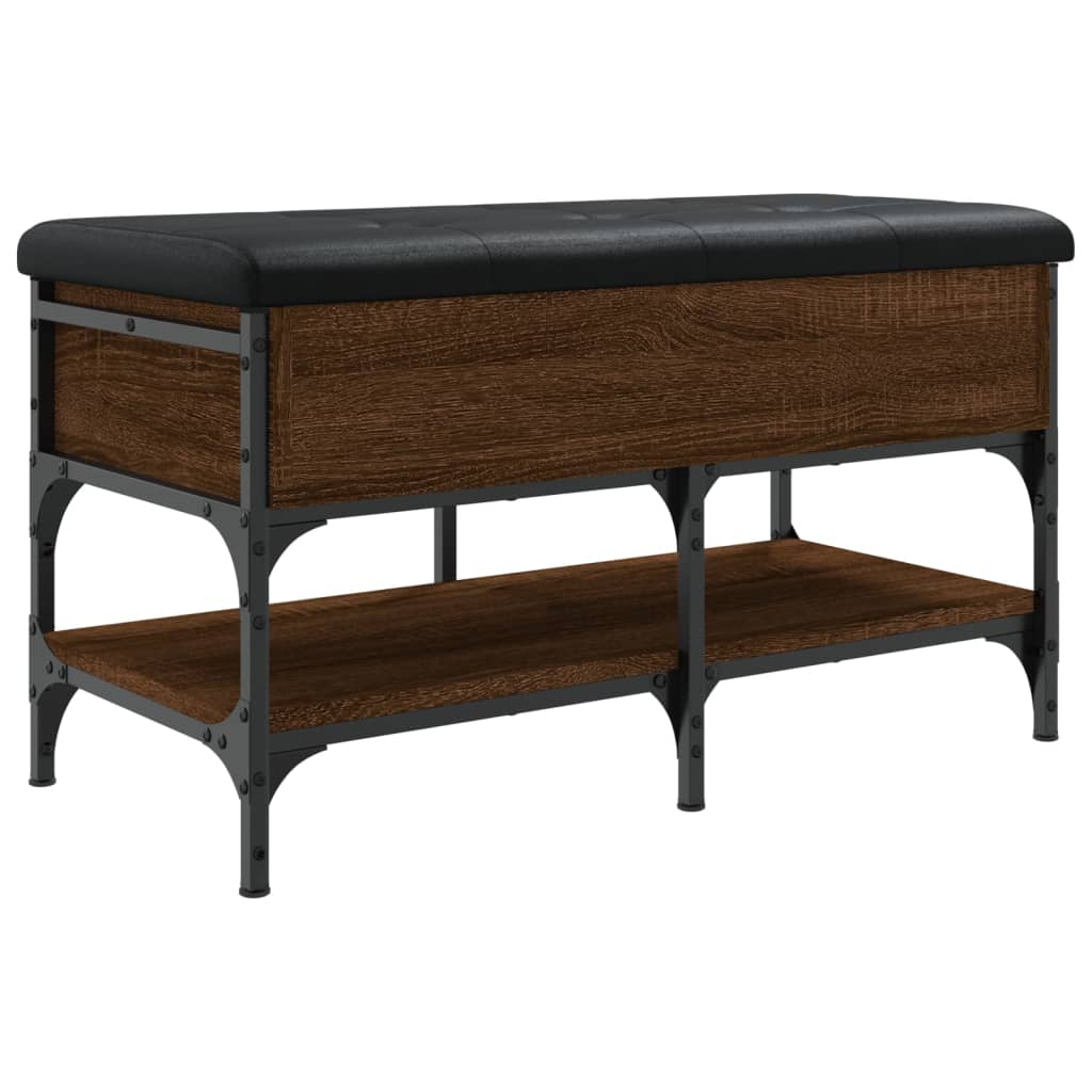 Shoe Bench Engineered Wood Brown oak 82 x 42 x 45 cm