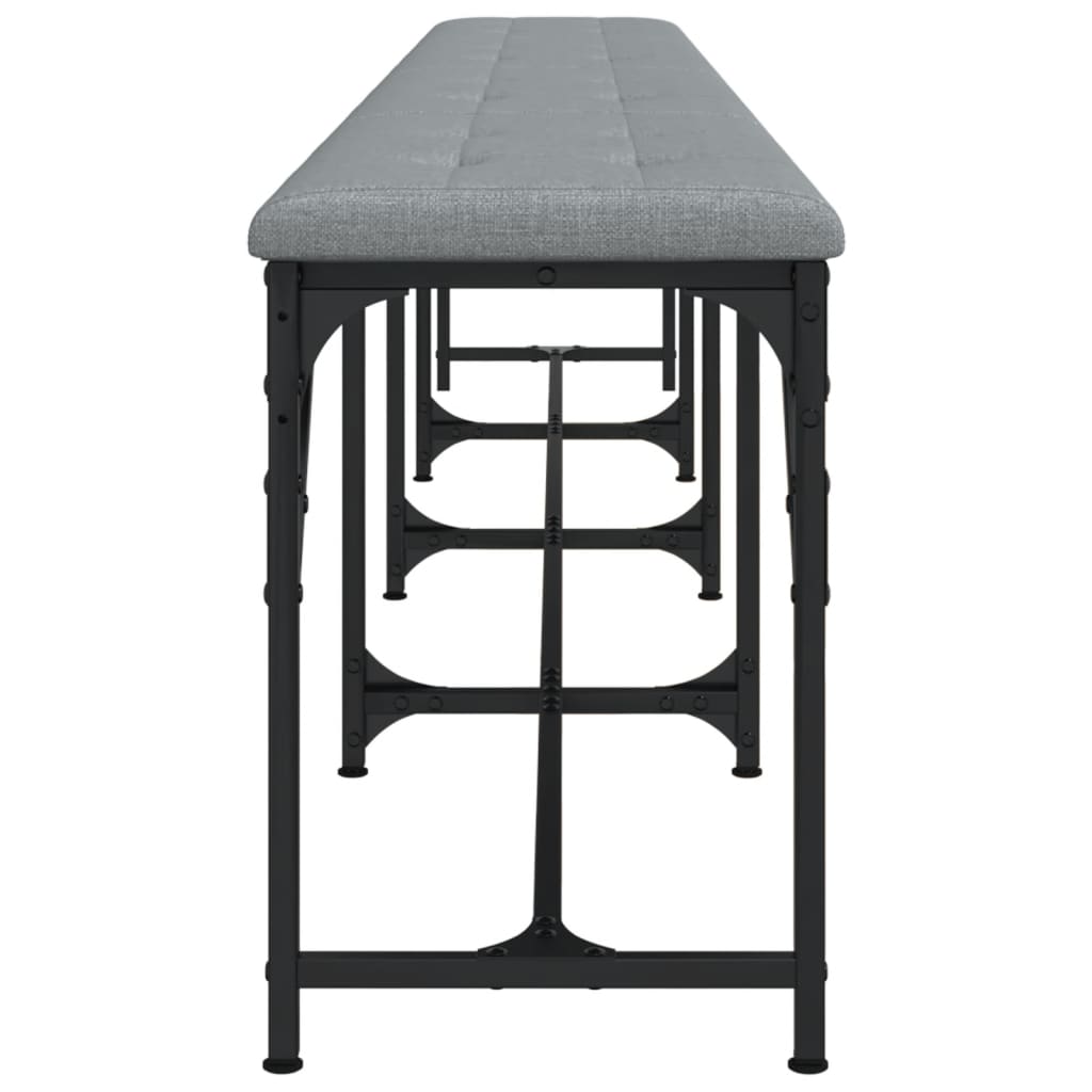 Dining Bench Steel and Fabric Light grey