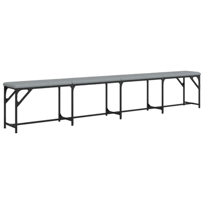 Dining Bench Steel and Fabric Light grey