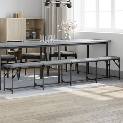 Dining Bench Steel and Fabric Light grey