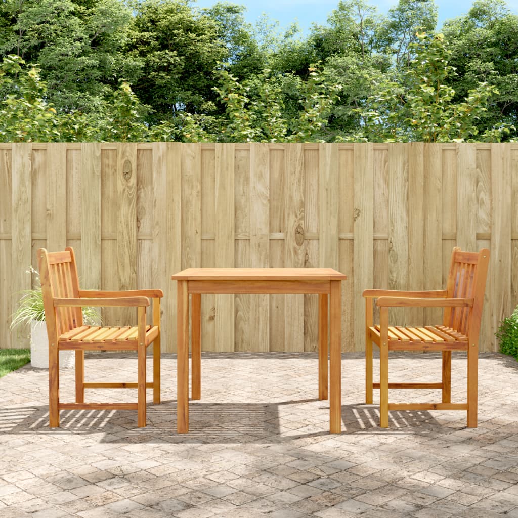 5 Piece Garden Dining Set Solid Wood Acacia 85 cm table length 2
