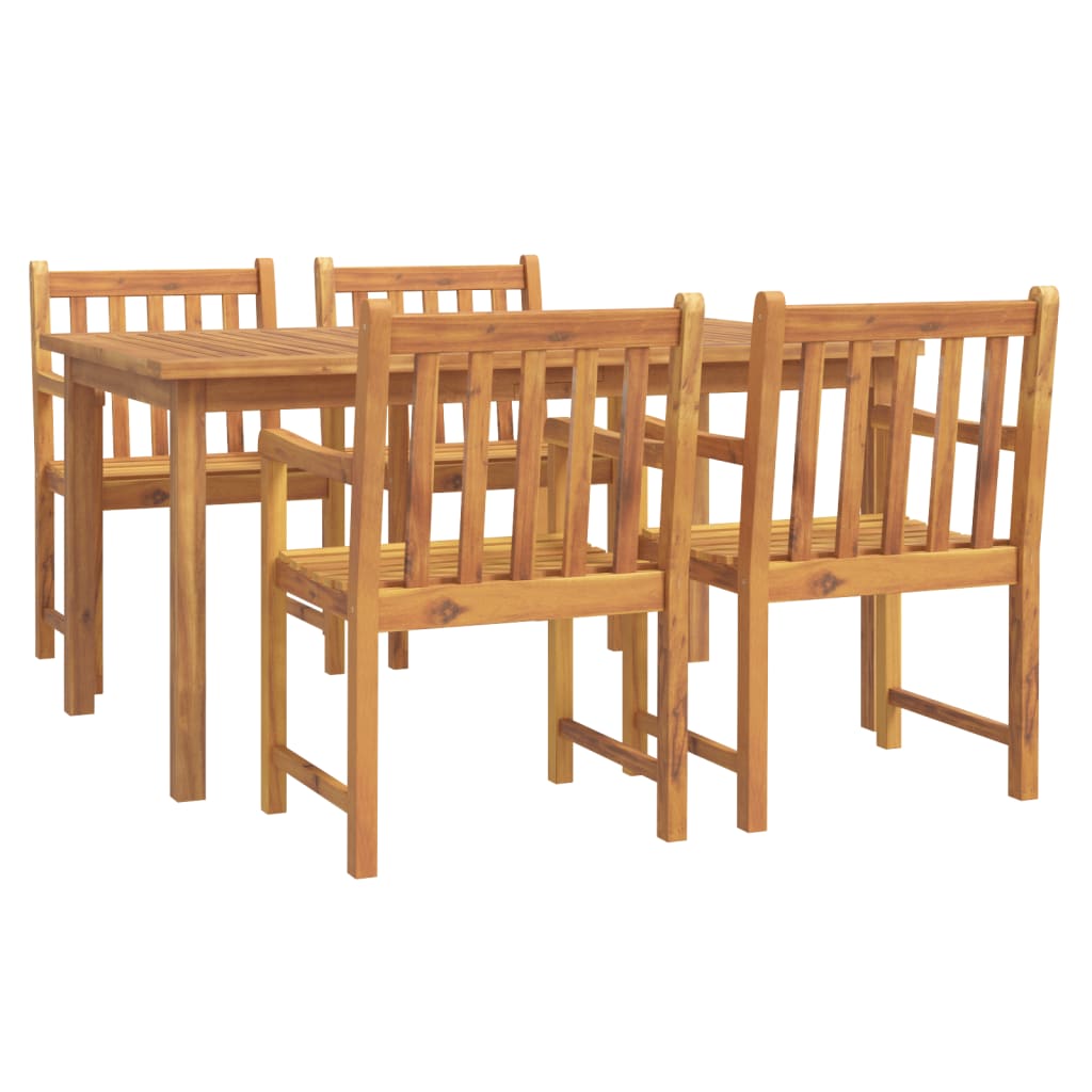 vidaXL 5 Piece Garden Dining Set Solid Wood Acacia 2