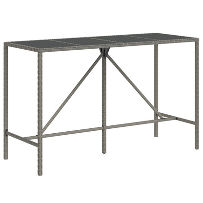 vidaXL 9 Piece Garden Bar Set with Cushions Grey Poly Rattan 6