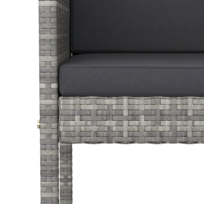 vidaXL 7 Piece Garden Bar Set with Cushions Grey Poly Rattan 6