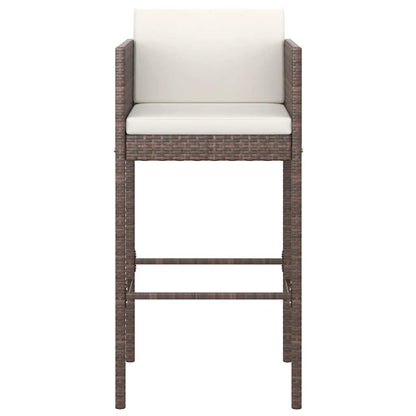 vidaXL 9 Piece Garden Bar Set with Cushions Brown Poly Rattan 5
