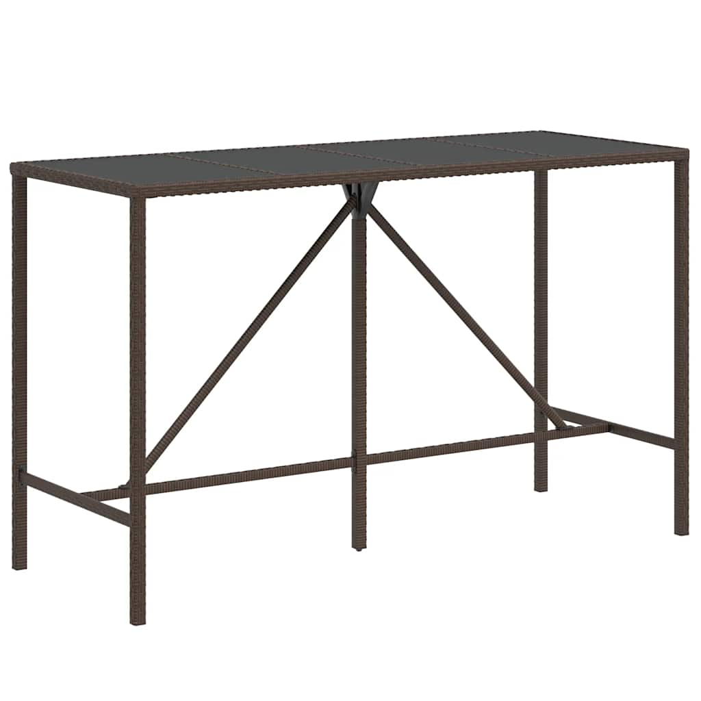 vidaXL 9 Piece Garden Bar Set with Cushions Brown Poly Rattan 6