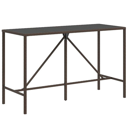 vidaXL 9 Piece Garden Bar Set with Cushions Brown Poly Rattan 6