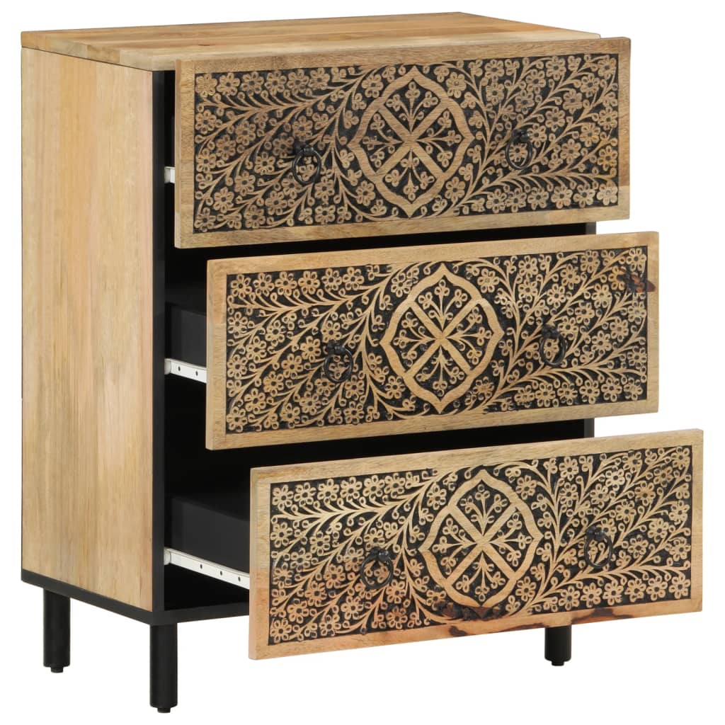 vidaXL Side Cabinets 3 pcs 60x33x75 cm Solid Wood Mango 4
