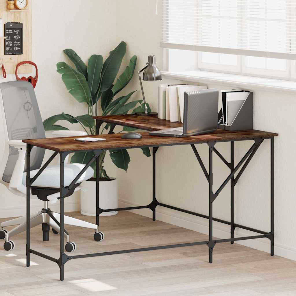 Desk 149x149x75 cm Engineered Wood Smoked oak