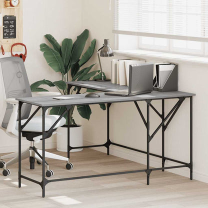 Desk 149x149x75 cm Engineered Wood Grey sonoma